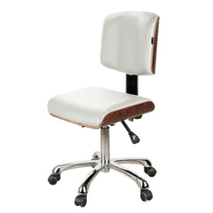 Silverfox Rolling Stool with Backrest 1071-WHT