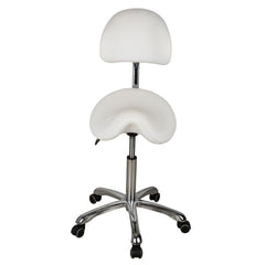 Silverfox Saddle Rolling Stool with Backrest 1025A