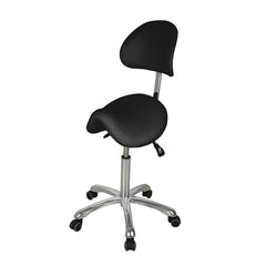 Silverfox Saddle Rolling Stool with Backrest 1025A