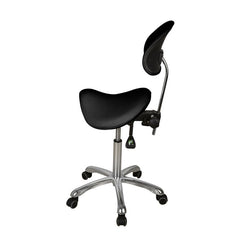 Silverfox Saddle Rolling Stool with Backrest 1025A
